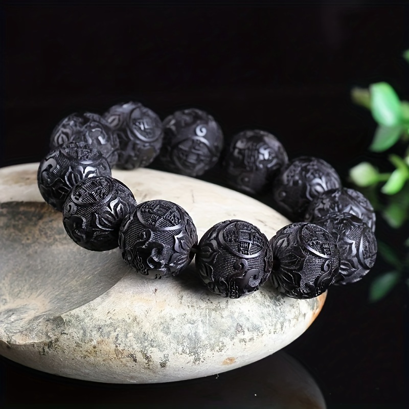 20mm Wooden Beads Bracelet Prosperity Charm Jewelry Chinese Gift
